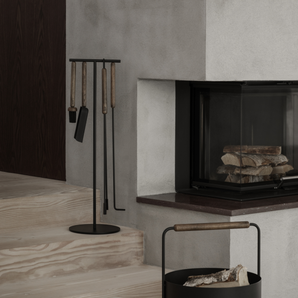 Fireplace set 5-pcs -ASHI- Brown Oak (66155)