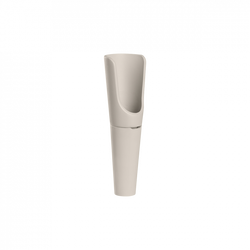 Light beige funnel for efficient pouring and measuring in kitchen or workshop use.