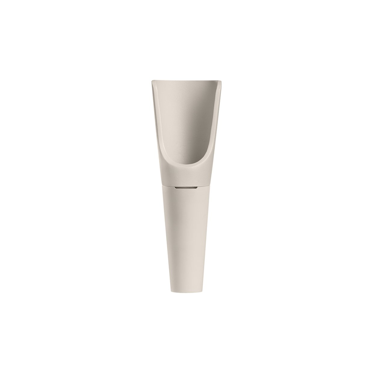 Minimalistic cream-colored funnel for kitchen use, ideal for pouring liquids.