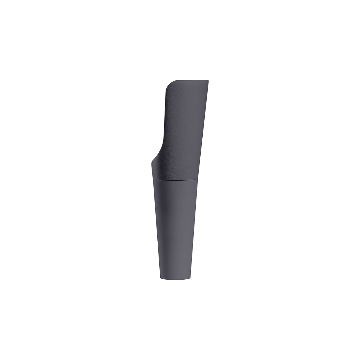 Sleek black pen standing upright against a white background.