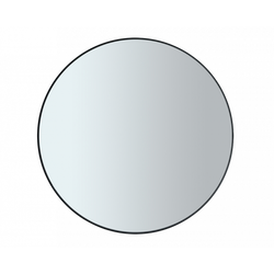 Minimalist runder Spiegel mit einem eleganten Design und subtilen Reflexionen.