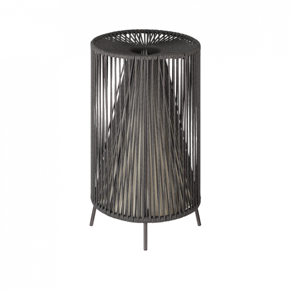 Stilvolle moderne Metalllampe mit aufwendigem Drahtdesign und schlanker Basis.