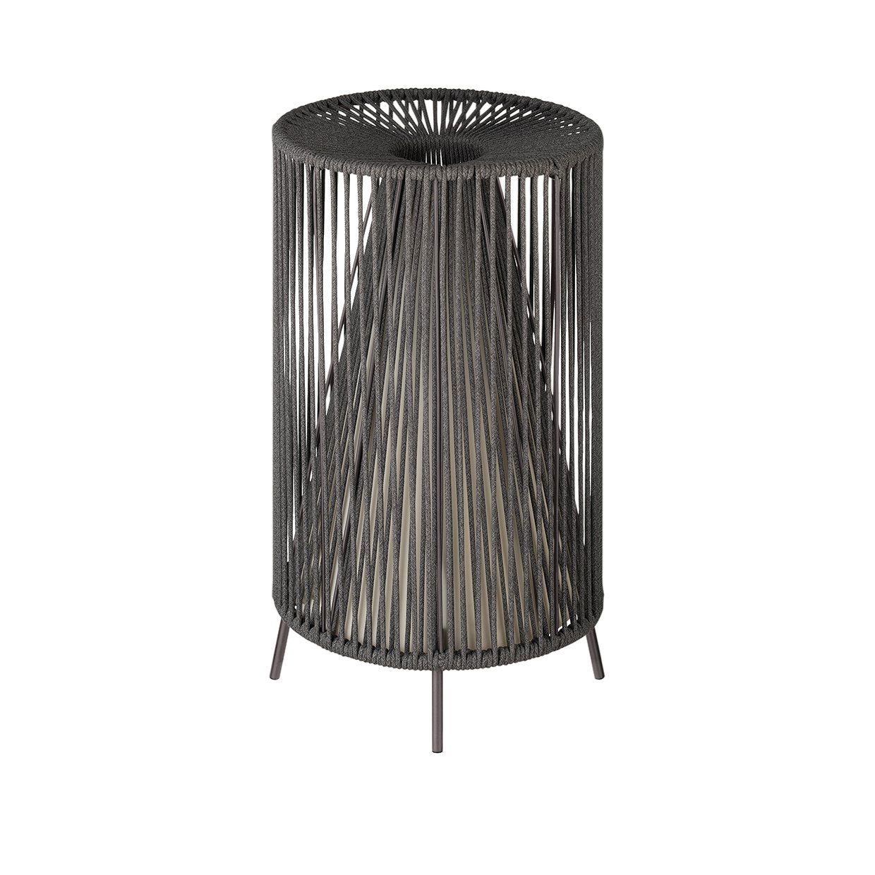 Stilvolle moderne Metalllampe mit aufwendigem Drahtdesign und schlanker Basis.