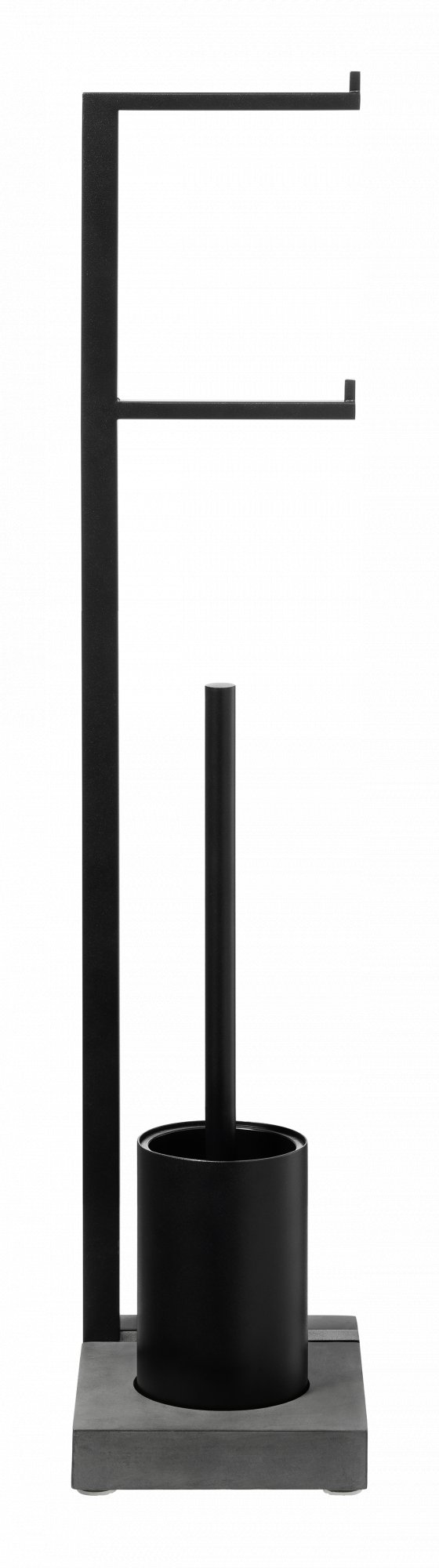 Moderner schwarzer Toilettenbürstenhalter und Stand mit minimalistischer Gestaltung für elegante Badezimmerdekoration.
