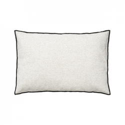 Soft beige decorative pillow with a textured fabric, perfect for enhancing home decor.