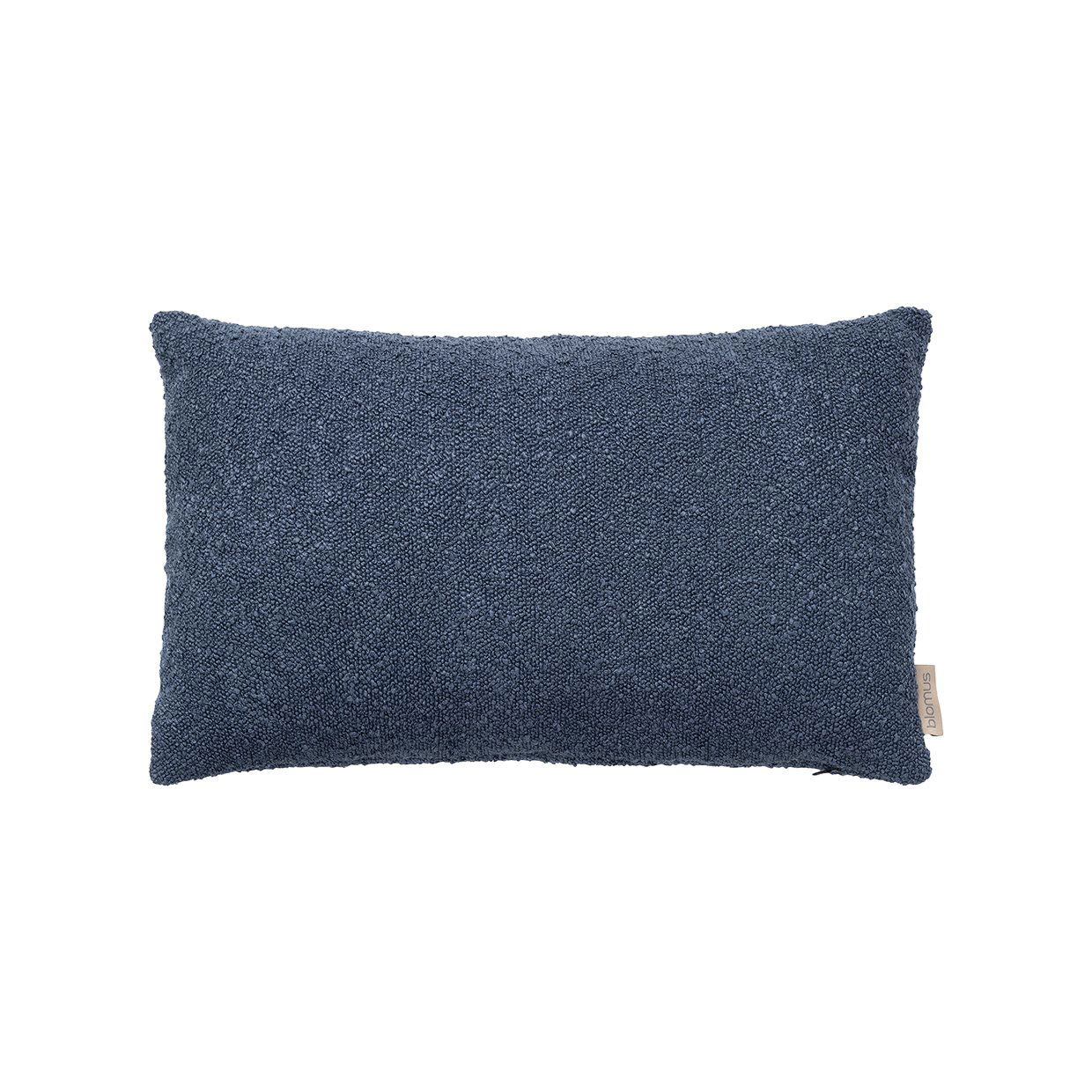Marineblaues Dekokissen mit strukturiertem Finish für die Wohnungseinrichtung.