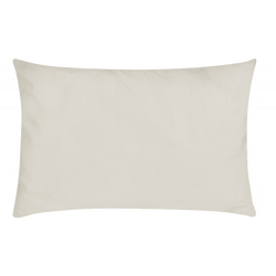 Cream decorative pillow with a soft, smooth finish for home decor.