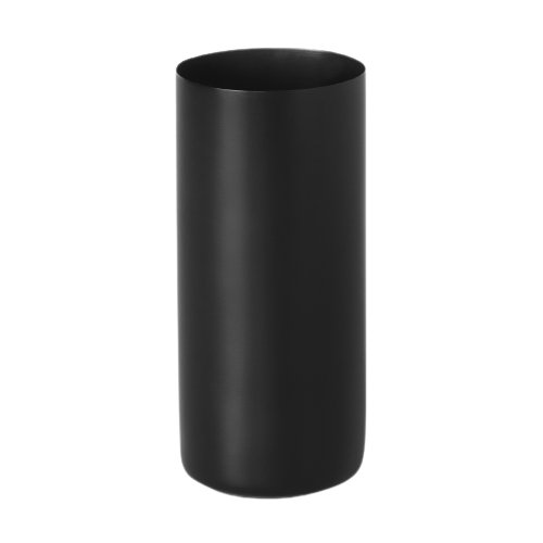 Black cylindrical container with a smooth surface and no visible markings.