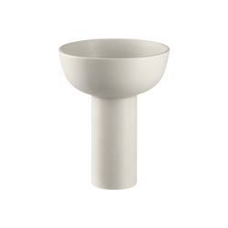 White ceramic funnel on a plain background, ideal for kitchen and laboratory use.