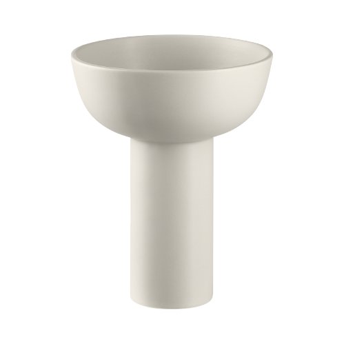 White ceramic funnel on a plain background, ideal for kitchen and laboratory use.