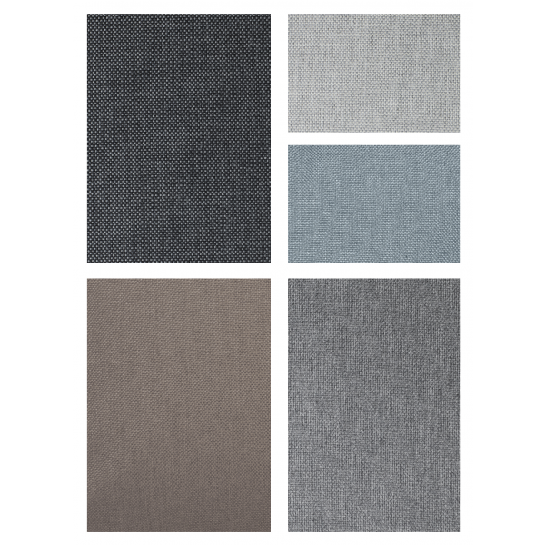 Kollektion von strukturierten Stoffmustern in verschiedenen Farben und Mustern zur Design-Inspiration.