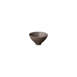 Elegant handcrafted ceramic bowl with a subtle textured finish on a black background.