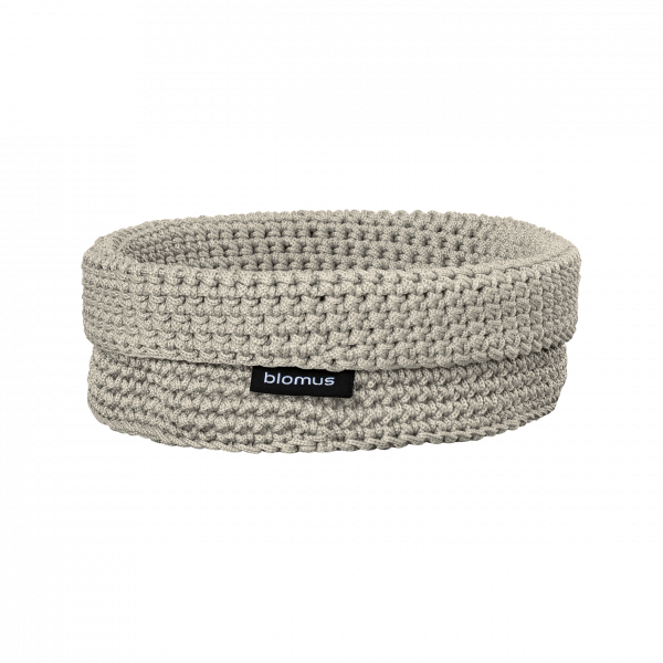 Neutral woven storage basket by Blomus, perfect for organizing any space.