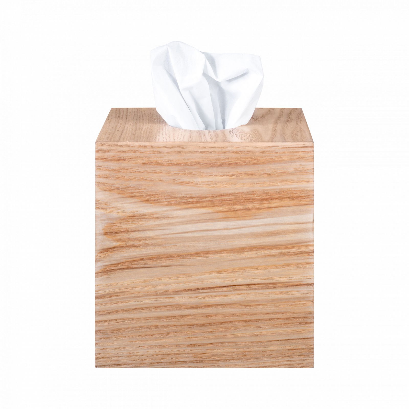 Holzkasten für Taschentücher mit weißen Tüchern, perfekt für die Dekoration zu Hause oder im Büro.