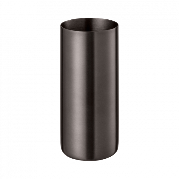 Sleek matte black stainless steel tumbler ideal for beverages and stylish decor.
