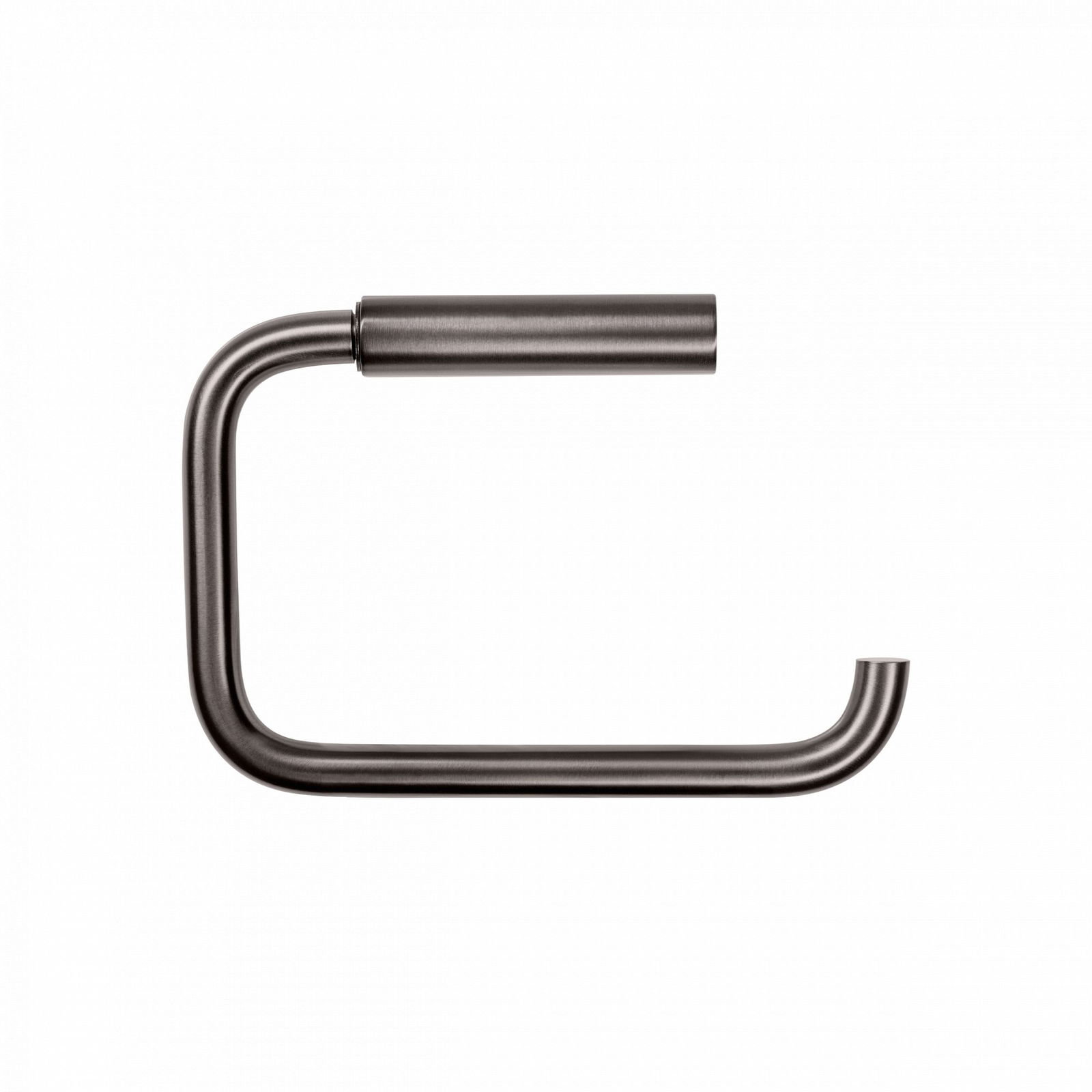 Stylish metal towel holder with a sleek, modern design for bathroom decor.