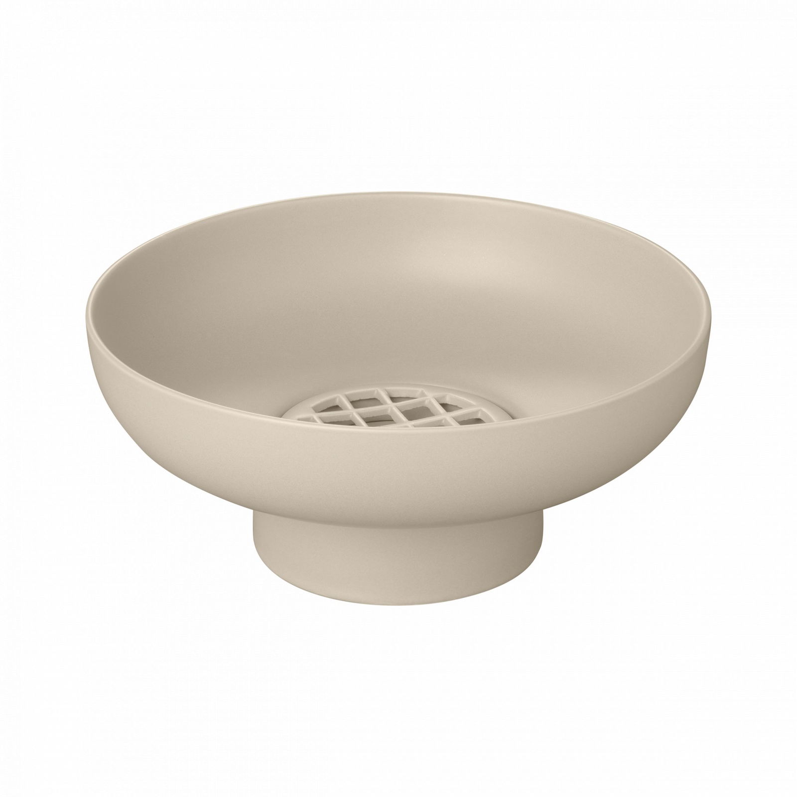 Minimalist beige bowl with a perforated base for drainage, perfect for modern home decor.