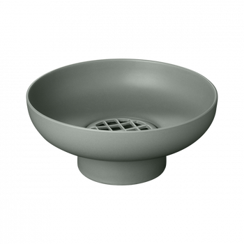 Stylische graue Keramikschüssel mit einem Gitterabflussdesign für moderne Küchen.