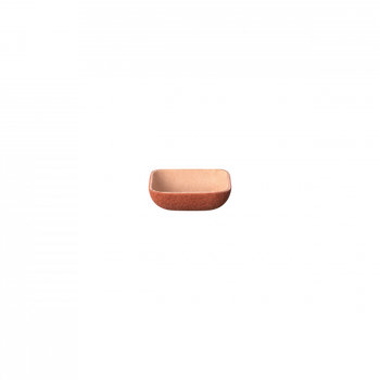 Minimalist brown ceramic bowl on a black background.
