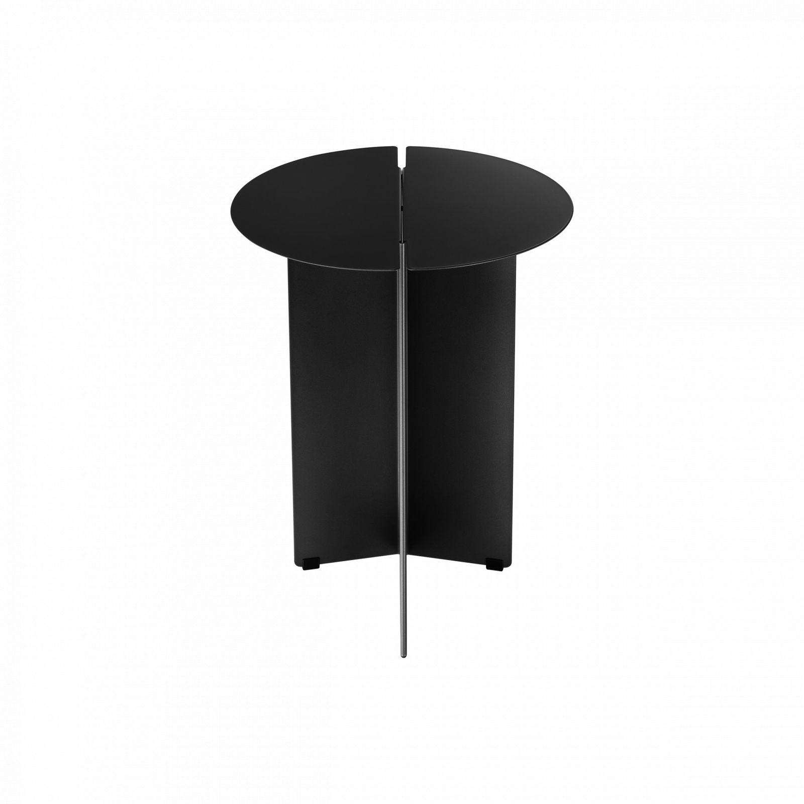 Moderner schwarzer runder Beistelltisch mit einem eleganten, minimalistischen Design.