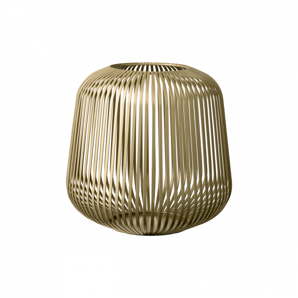 Eine moderne Golddrahtvase mit einem schlanken, minimalistischen Design.