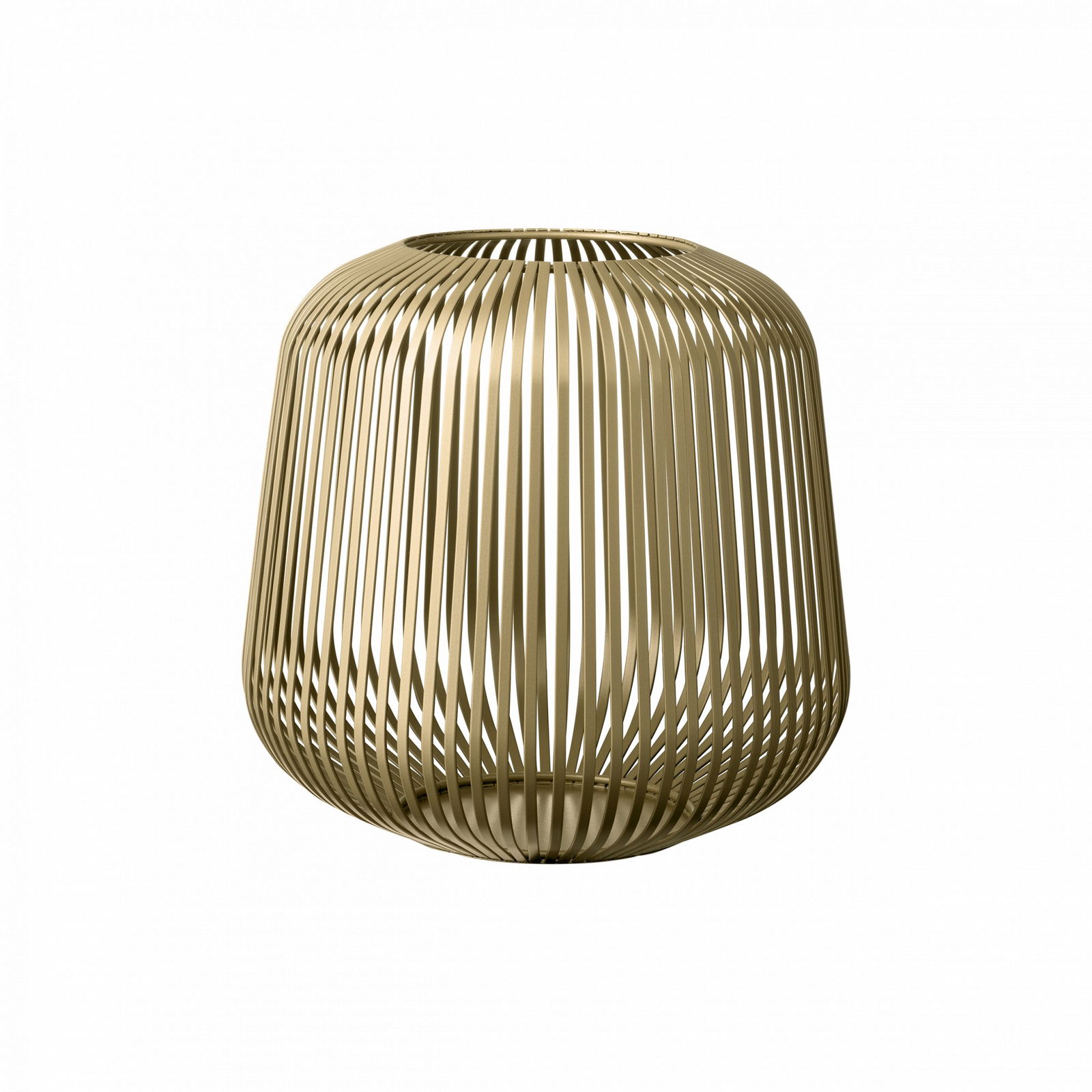 Eine moderne Golddrahtvase mit einem schlanken, minimalistischen Design.