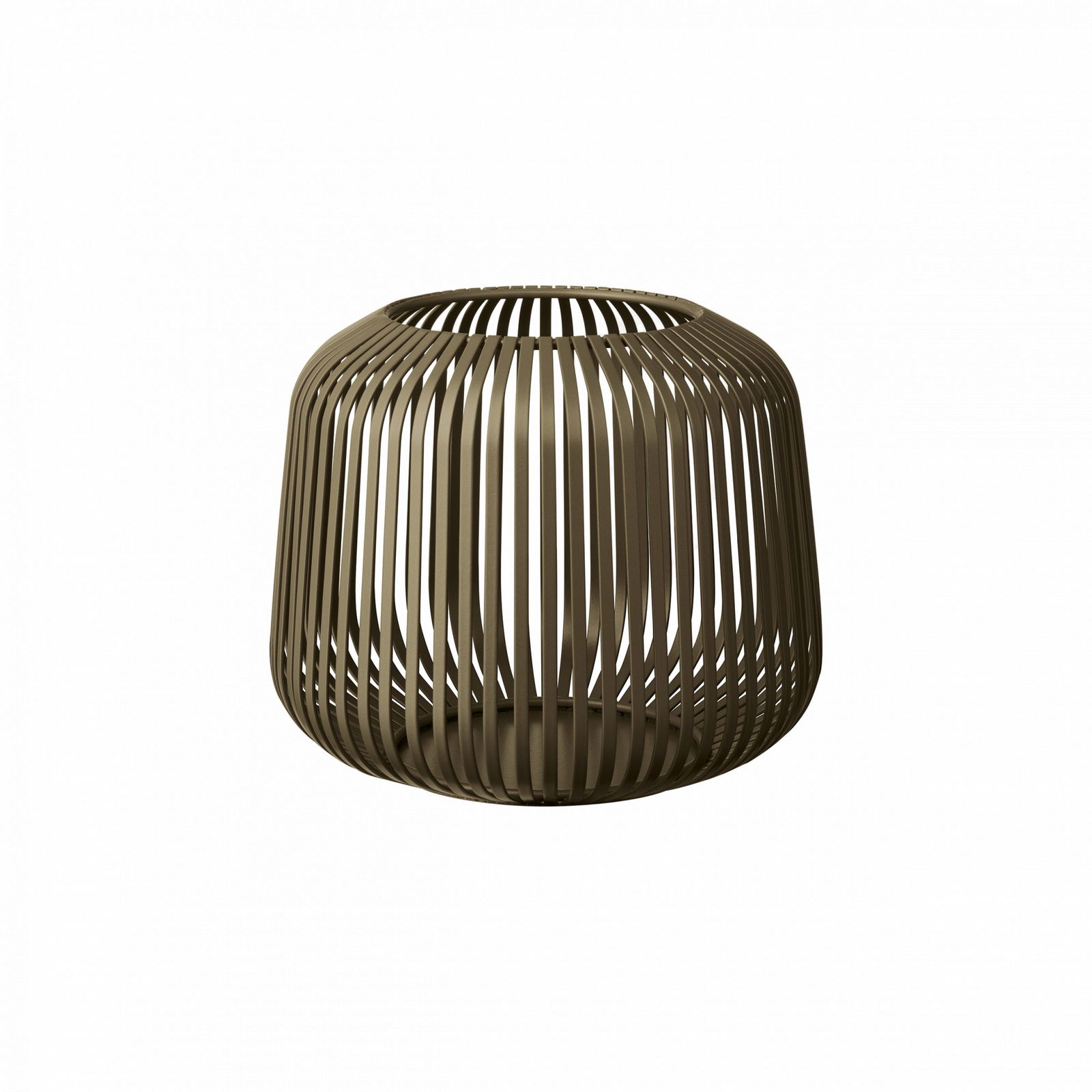 Stylische moderne Vase aus eleganten metallischen Lamellen, perfekt für zeitgenössische Dekoration.