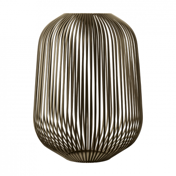 Elegant woven metal vase with a modern design and sleek lines.