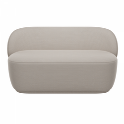 Stilvolles modernes beiges Sofa mit minimalistischer Gestaltung und abgerundeten Kanten.