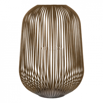 Modern woven pendant lamp with a warm brown finish, perfect for stylish interior decor.