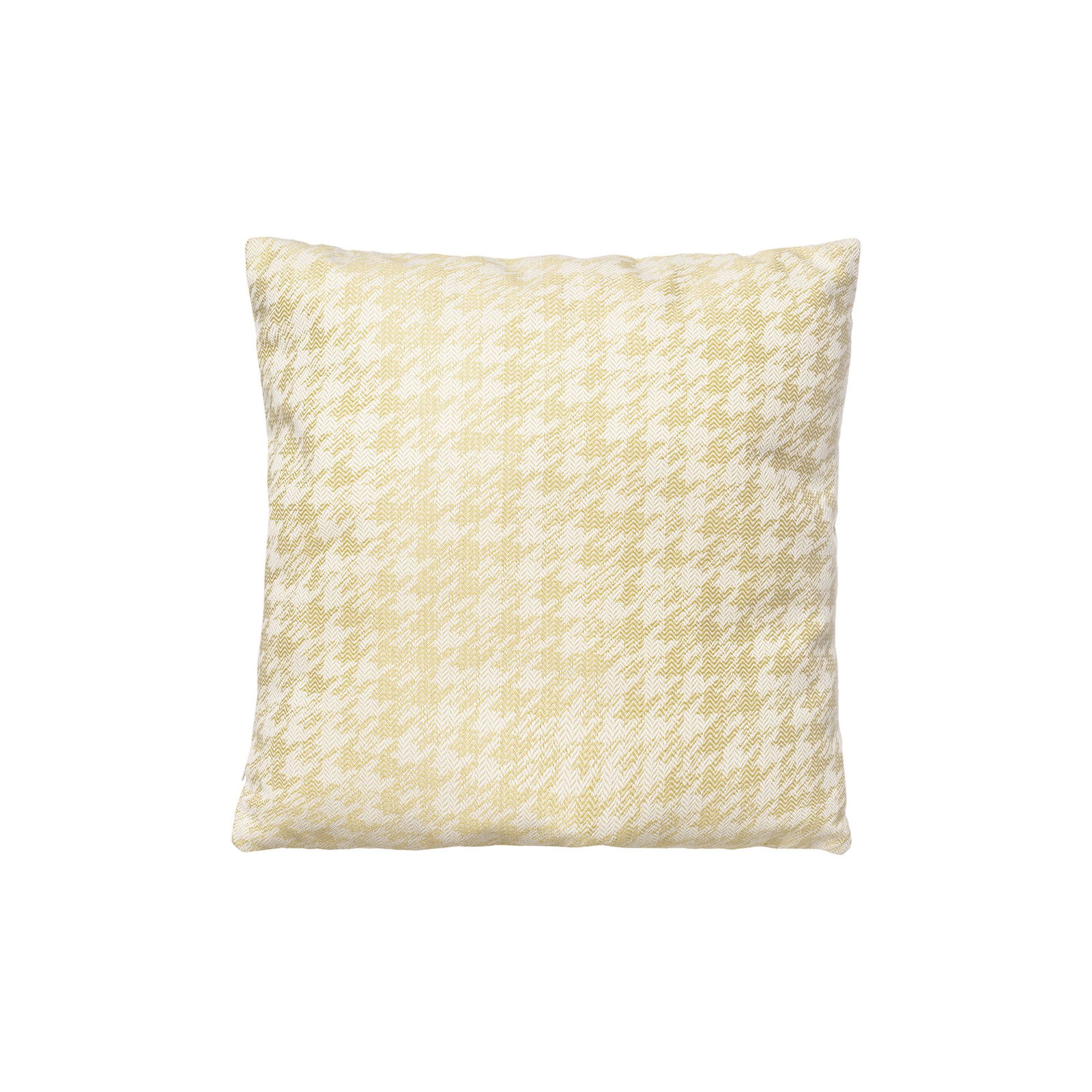 Stylish yellow houndstooth pattern decorative pillow for modern home decor.