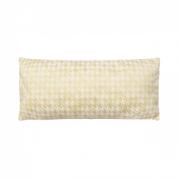 Yellow houndstooth pattern pillow for stylish home decor accents.