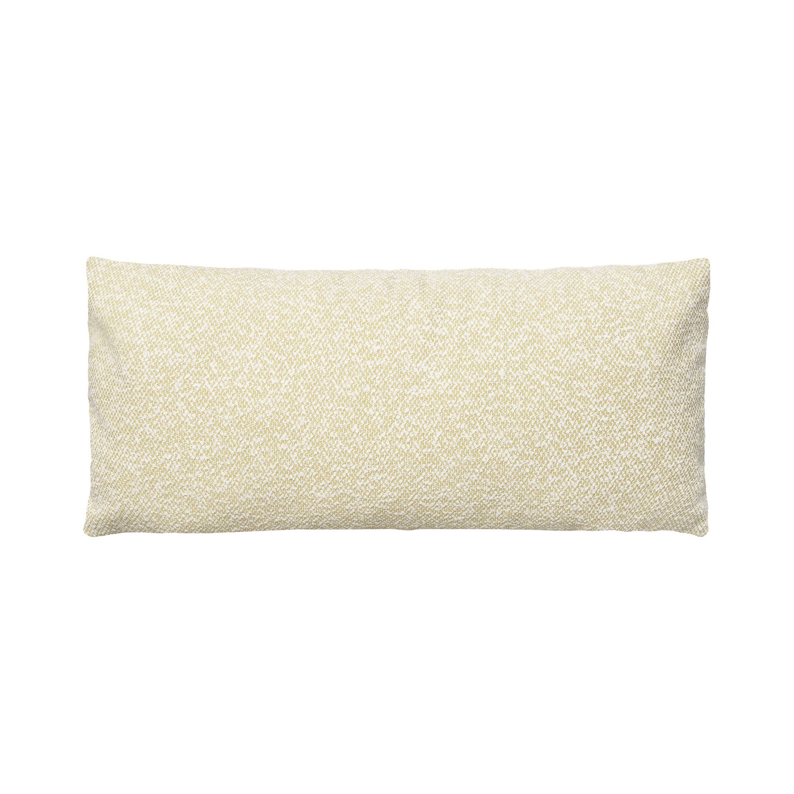 Cream-colored textured decorative pillow on a white background.