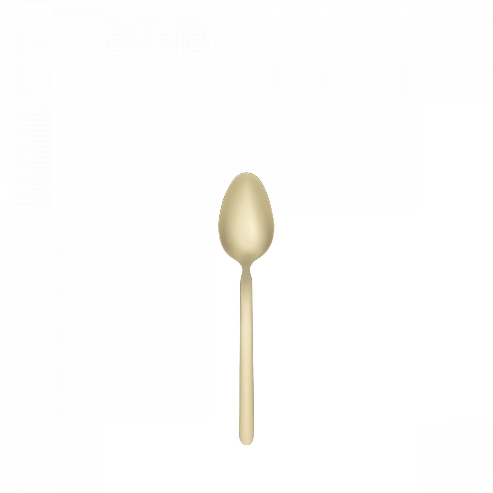 Minimalist illustration of a beige wooden spoon on a white background.