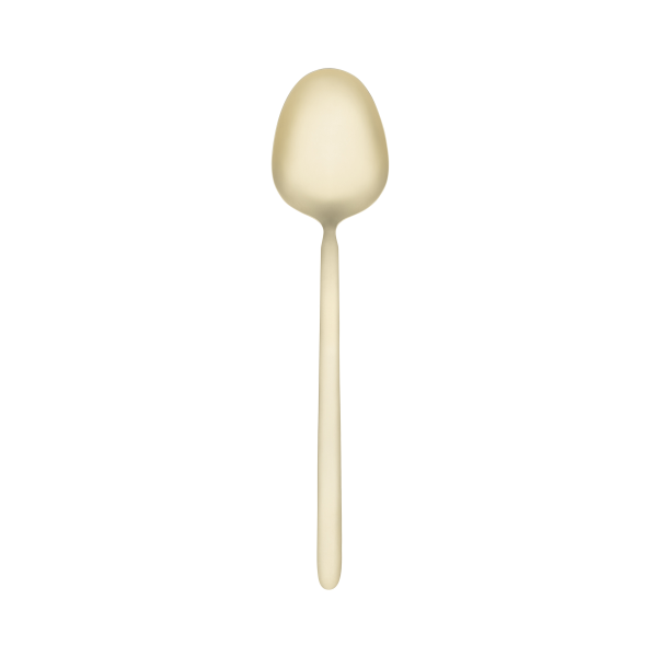 Elegant beige spoon on a minimalist background, perfect for kitchen decor.
