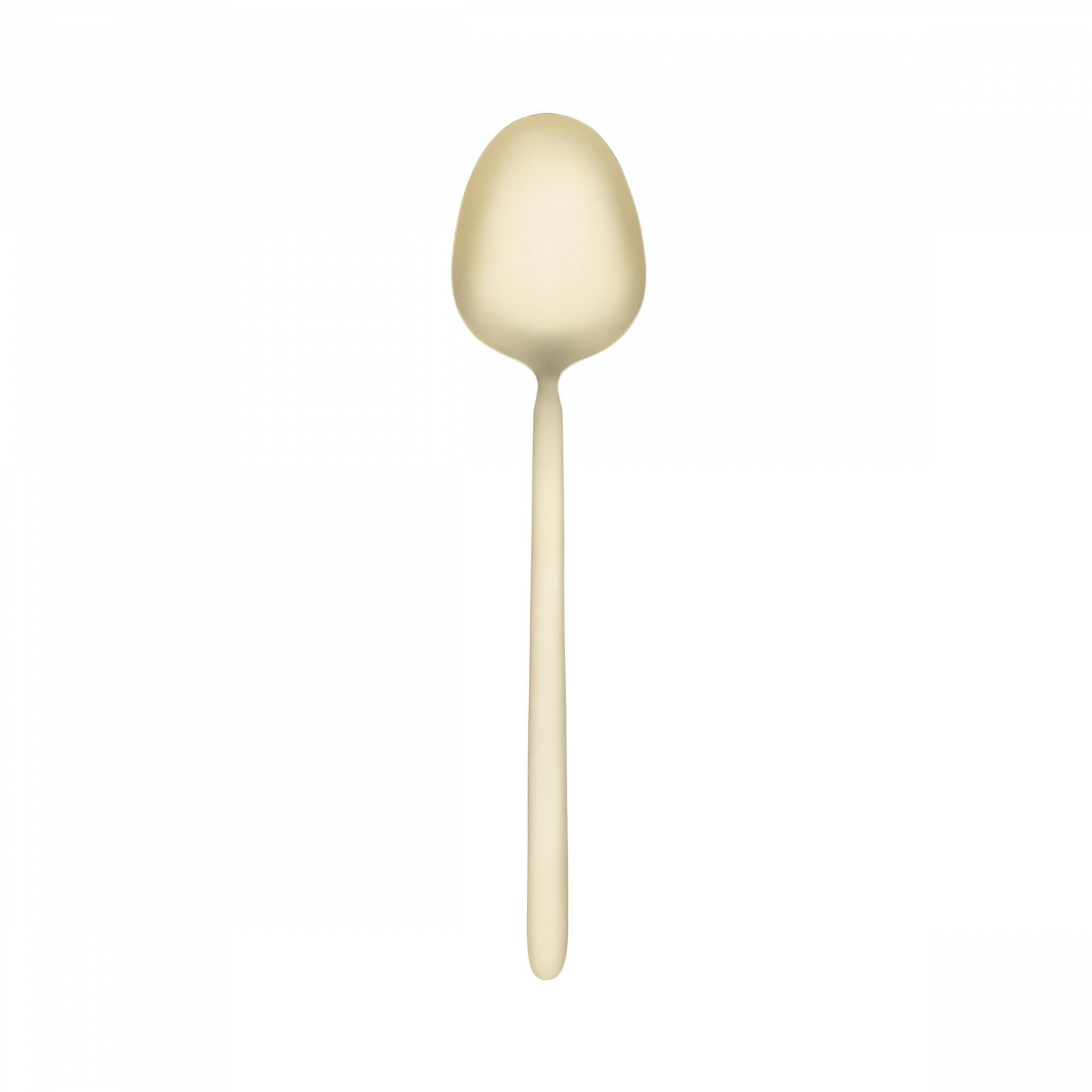 Elegant beige spoon on a minimalist background, perfect for kitchen decor.