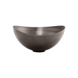 Sleek black bowl with a modern design, perfect for serving or decor.