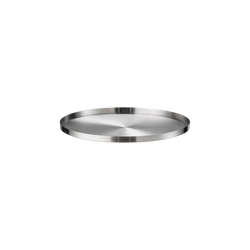 Stainless steel serving tray with a sleek, minimalist design on a white background.
