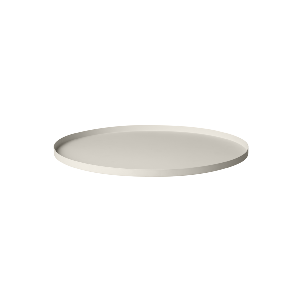 Minimalist white serving platter on a plain background for elegant dining decor.