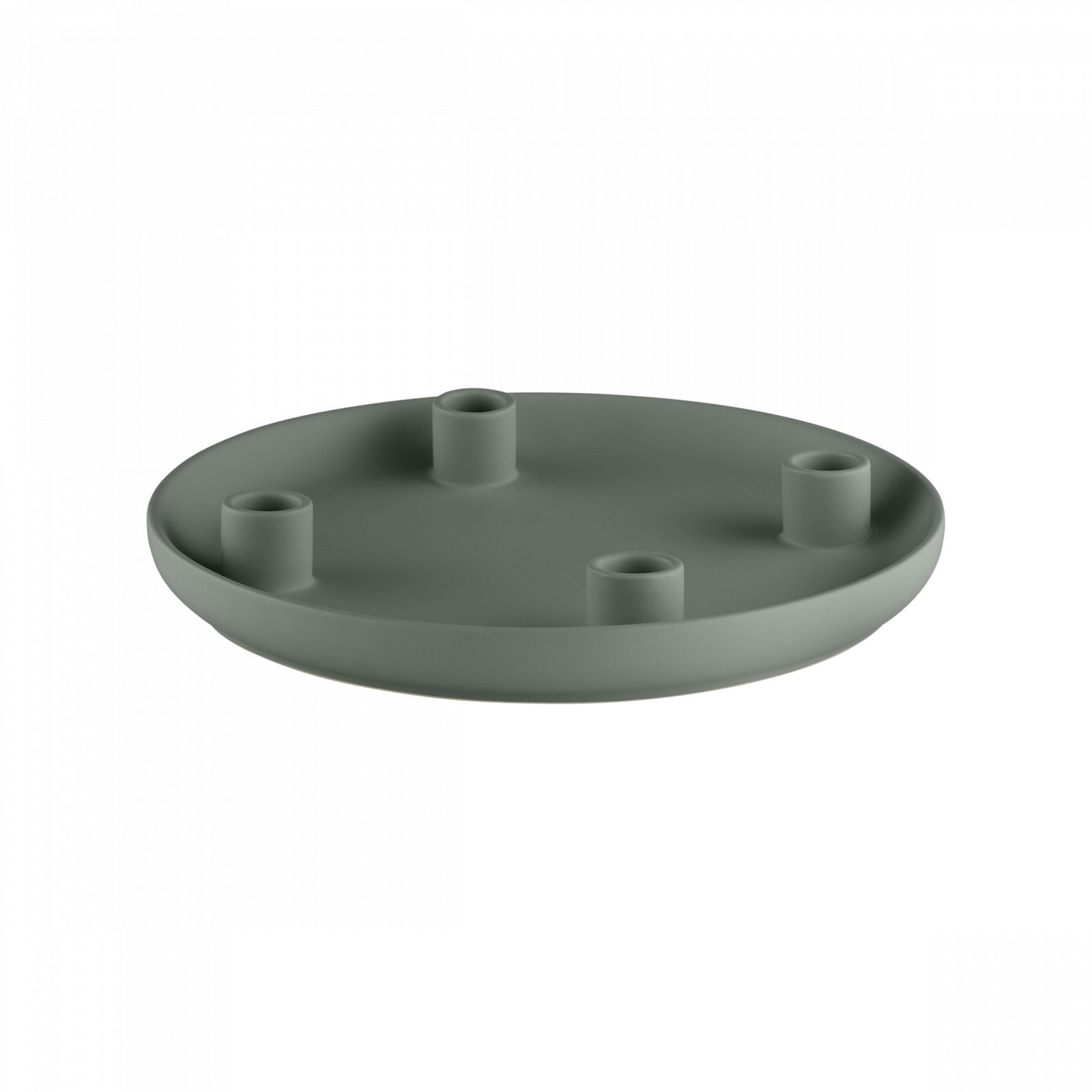 Elegant green serving tray with four holders for versatile use in dining and decor.