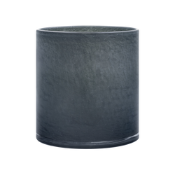 Elegant dark glass candle holder with a sleek, modern design.