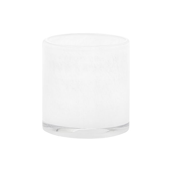 Eleganter frosted Glas-Teelichthalter für ein modernes Wohnaccessoire.
