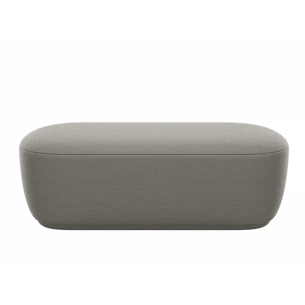 Stylischer moderner grauer Ottoman mit einem eleganten Design für zeitgenössische Innenräume.