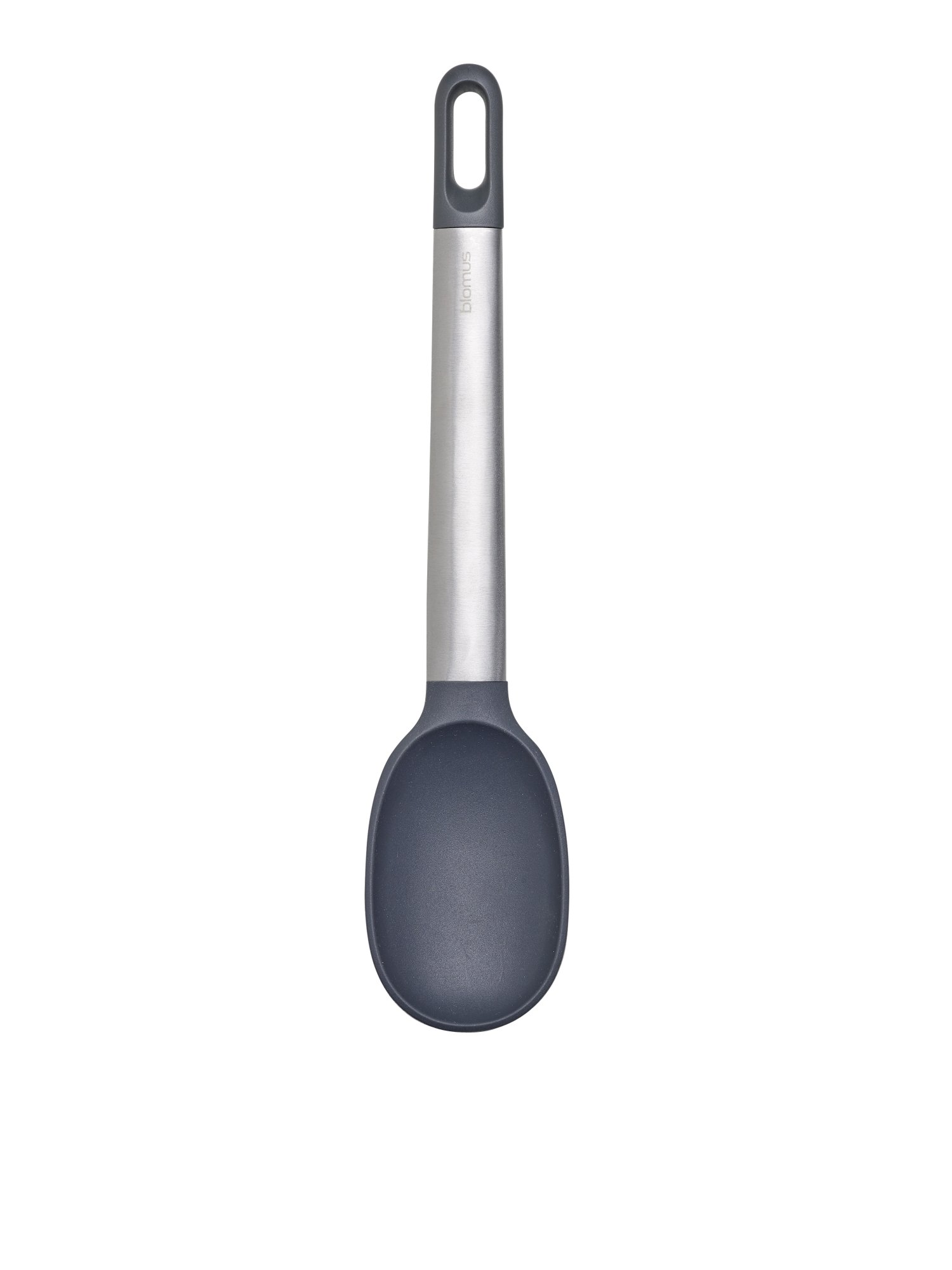 Stylish silicone spatula with stainless steel handle for effective cooking and serving.