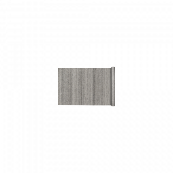 Gray textured wallpaper roll on a white background for modern interior design.