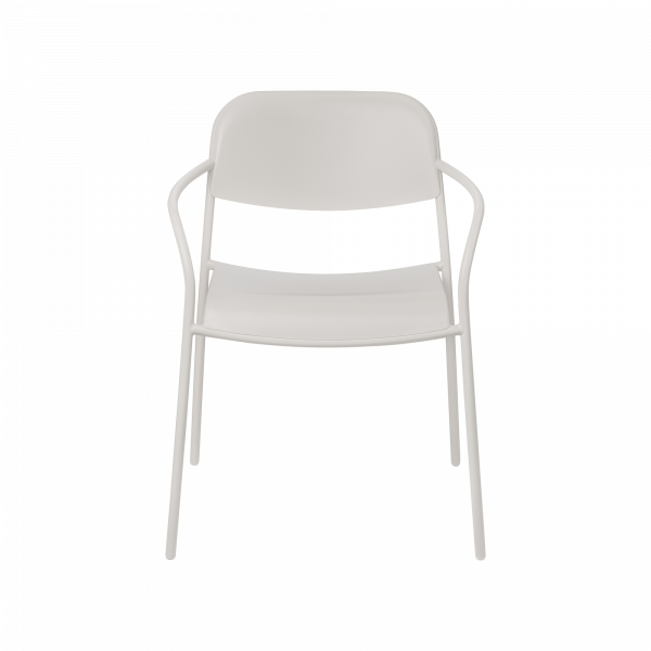 Modern white chair with minimalistic design and sleek lines for stylish decor.