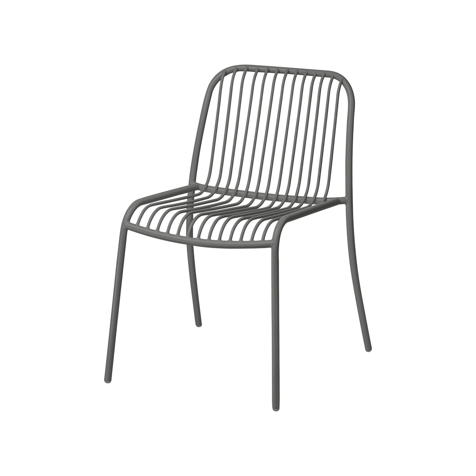 Modern metallic chair with sleek lines and minimalist design for stylish seating.