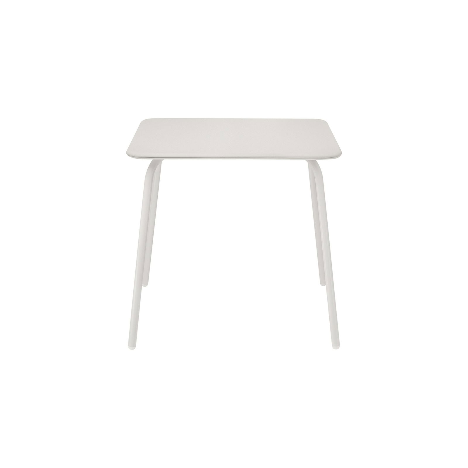 Modern white dining table with sleek legs for contemporary interiors.