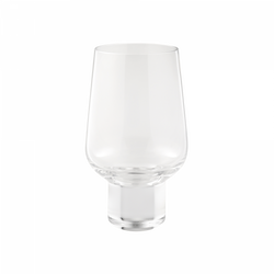 Elegant clear glass with a unique tapered design and solid base for stylish serving.
