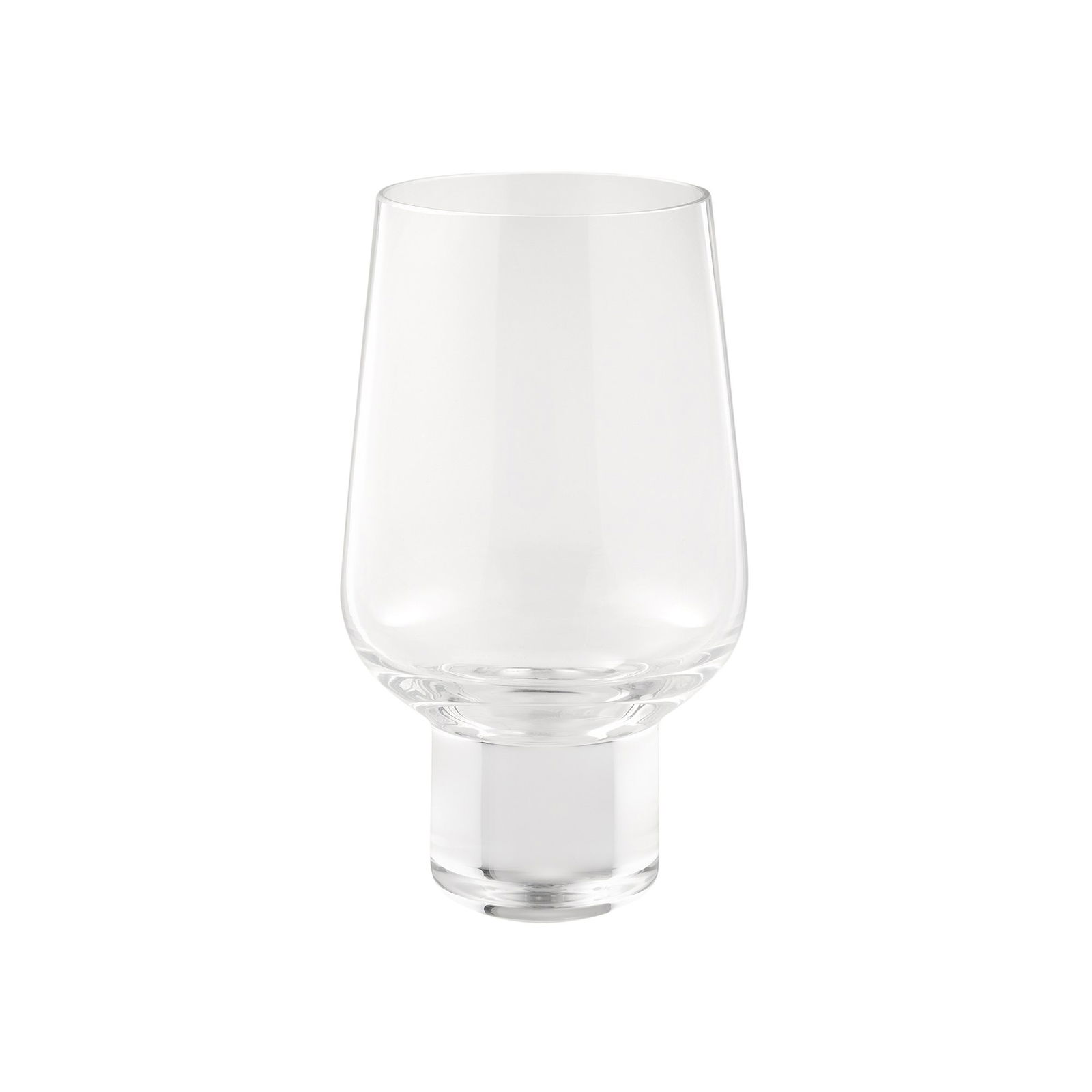 Elegantes klares Glas mit einem einzigartigen konischen Design und einem stabilen Fuß für stilvolles Servieren.